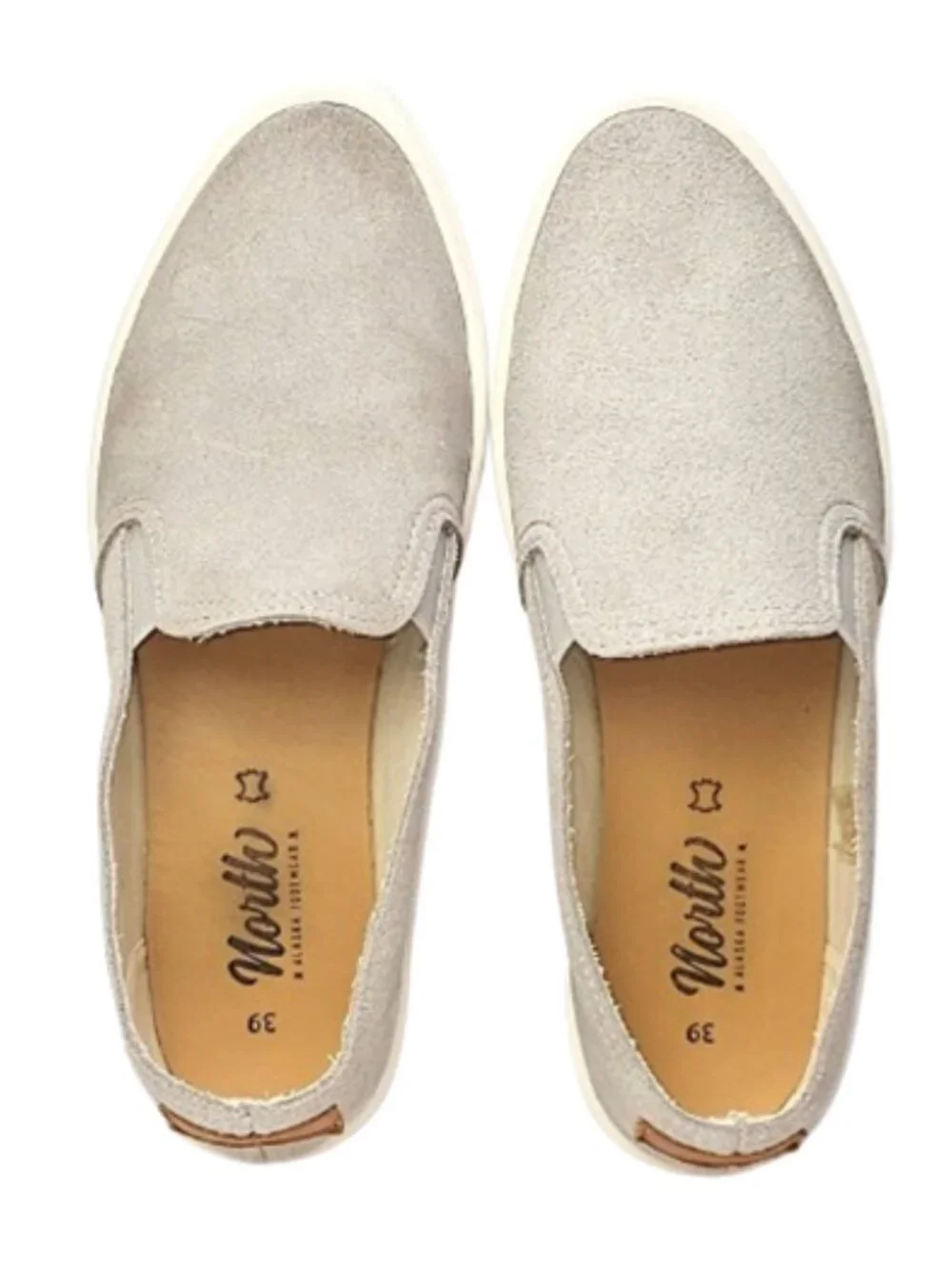 North Alaska Footwear Womens Sz EU 39 8.5 US Gray Suede Slip On Loafer Shoes